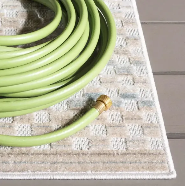 Stella Indoor/Outdoor Rug, Beige/Blue