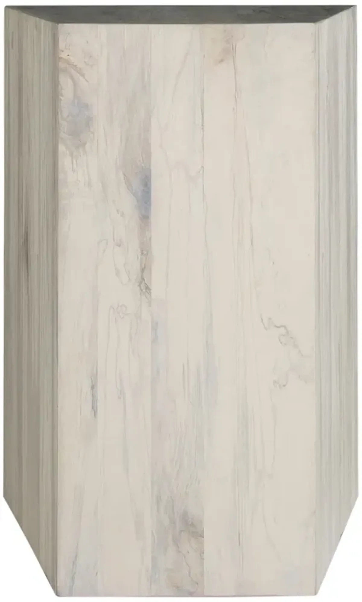 Alistair Rectangular Spalted Side Table - White - Gabby