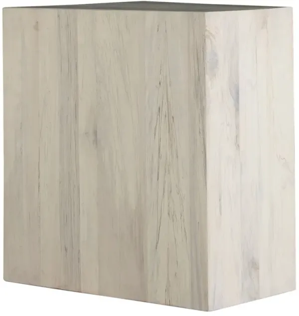 Alistair Rectangular Spalted Side Table, White
