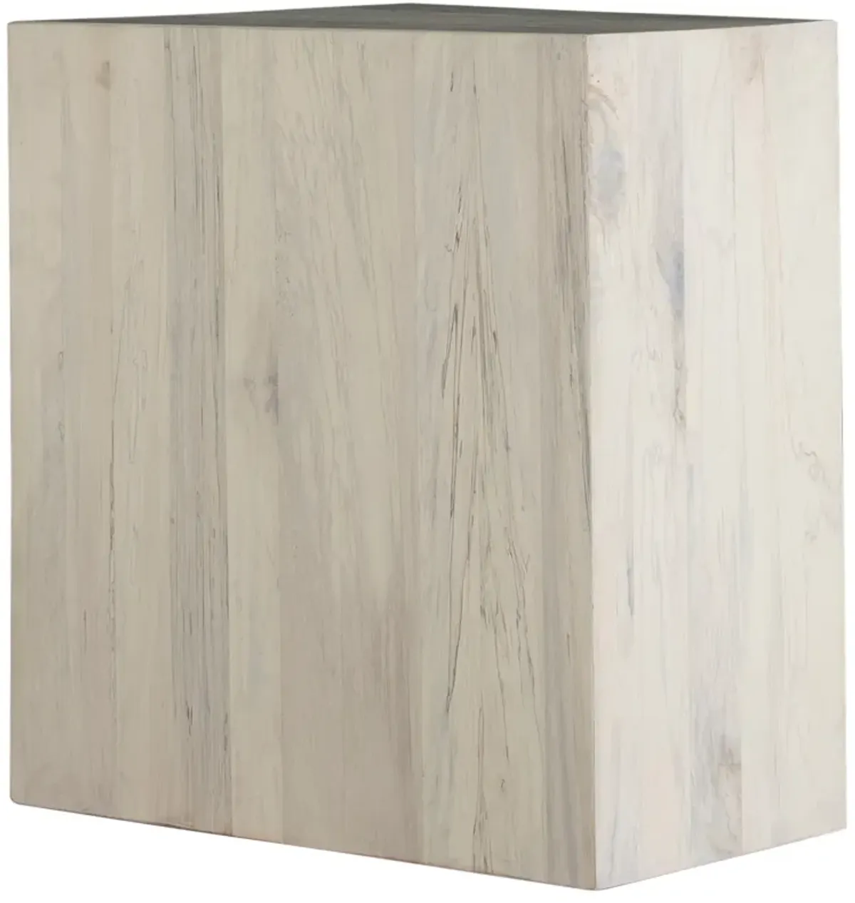 Alistair Rectangular Spalted Side Table - White - Gabby