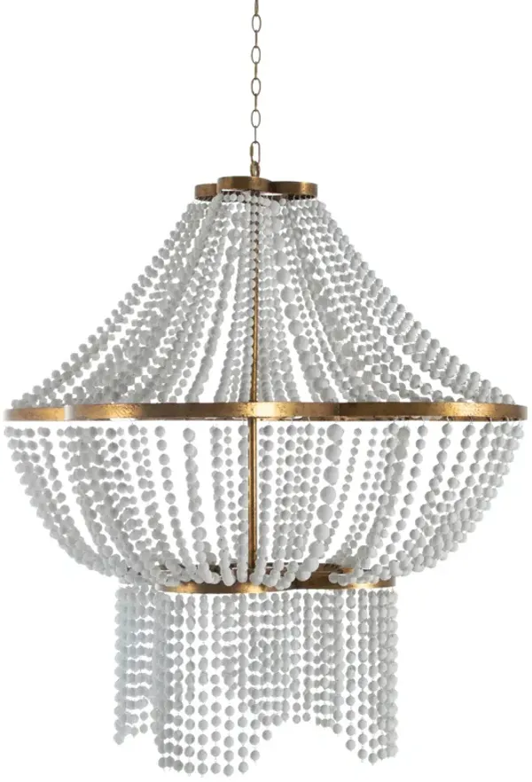 Annabelle Beaded Chandelier - Antique White - Gabby