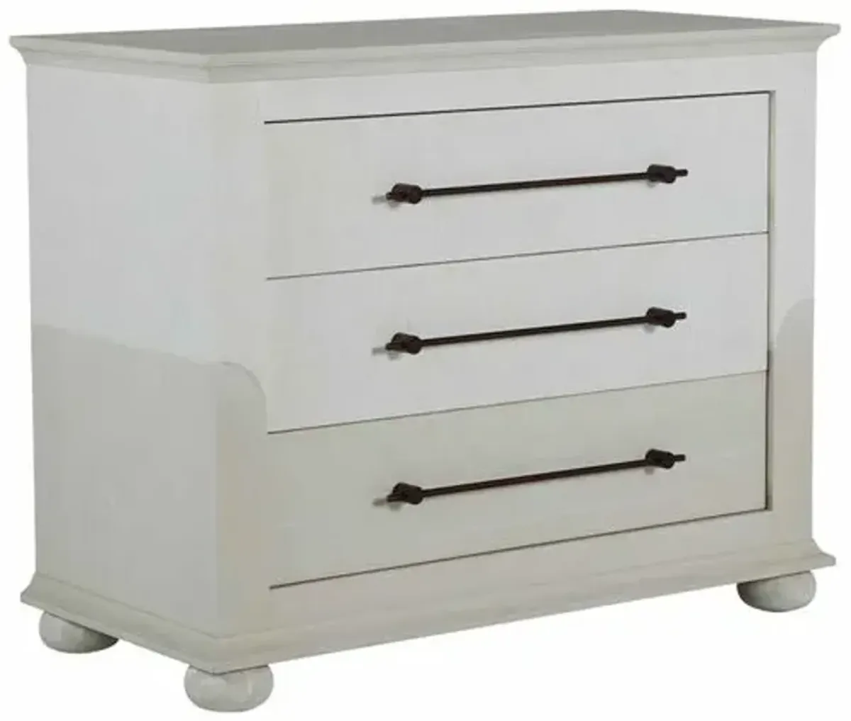 Crestine 2-Tone 3-Drawer Raffia Chest - Gray/Ivory - Gabby - White