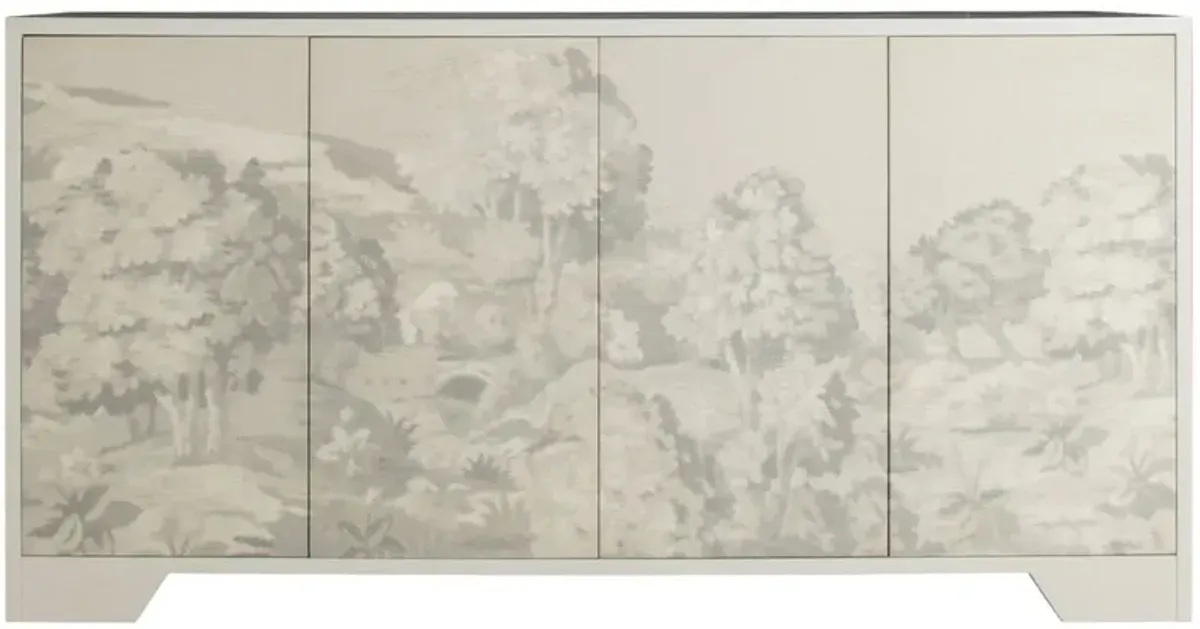 Daliyah 4-Door Landscape Sideboard, Ivory/Gray