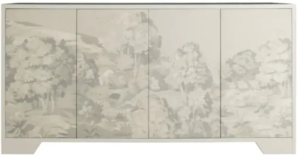 Daliyah 4-Door Landscape Sideboard, Ivory/Gray