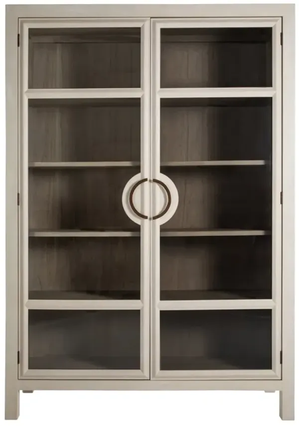 Elias 10-Shelf Tall Cabinet - Cerused White/Natural Bay - Gabby - Brown