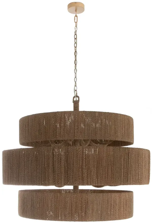 Ellington 3-Tier Seagrass Chandelier - Natural - Gabby - Brown