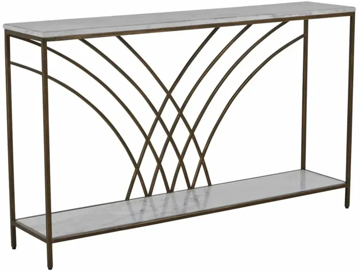Felding Marble Top Console Table, Bronze