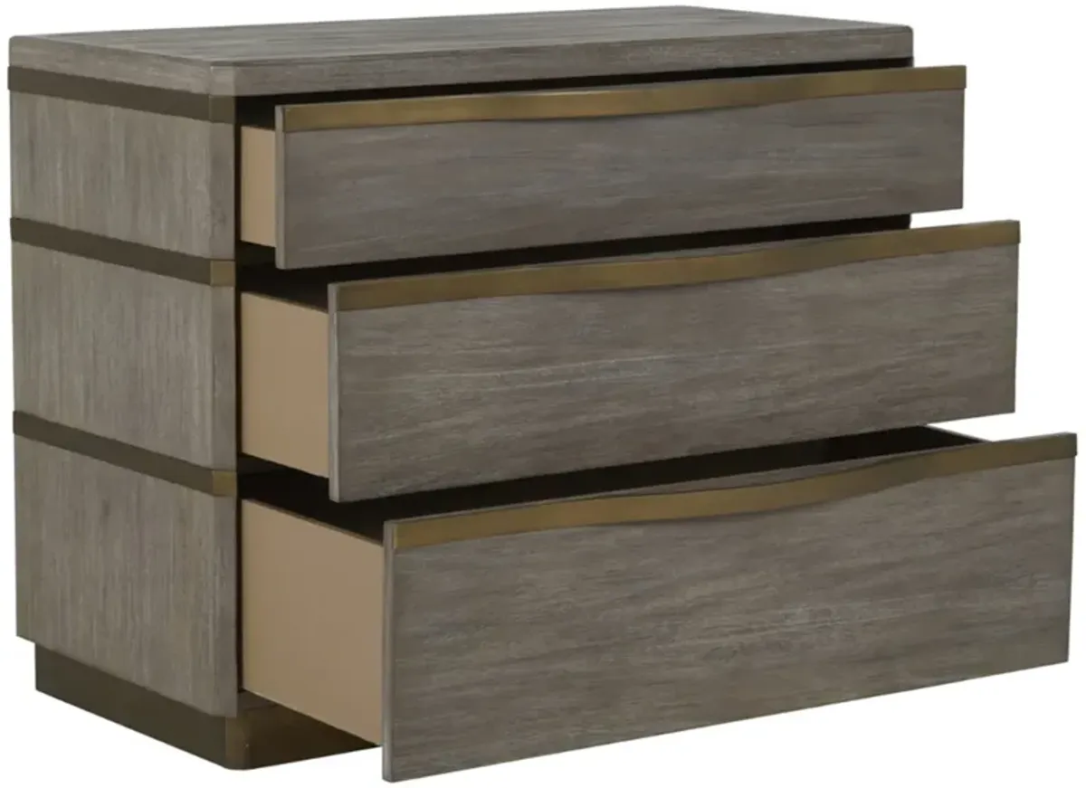 Gillespie 3-Drawer Chest - Gray - Gabby - Brown