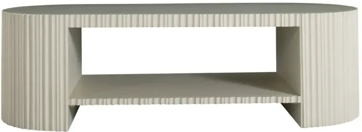 Isadora Ribbed Coffee Table, Sesame White