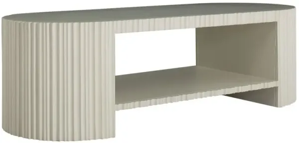 Isadora Ribbed Coffee Table, Sesame White