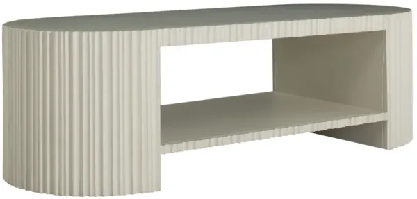 Isadora Ribbed Coffee Table - Sesame White - Gabby