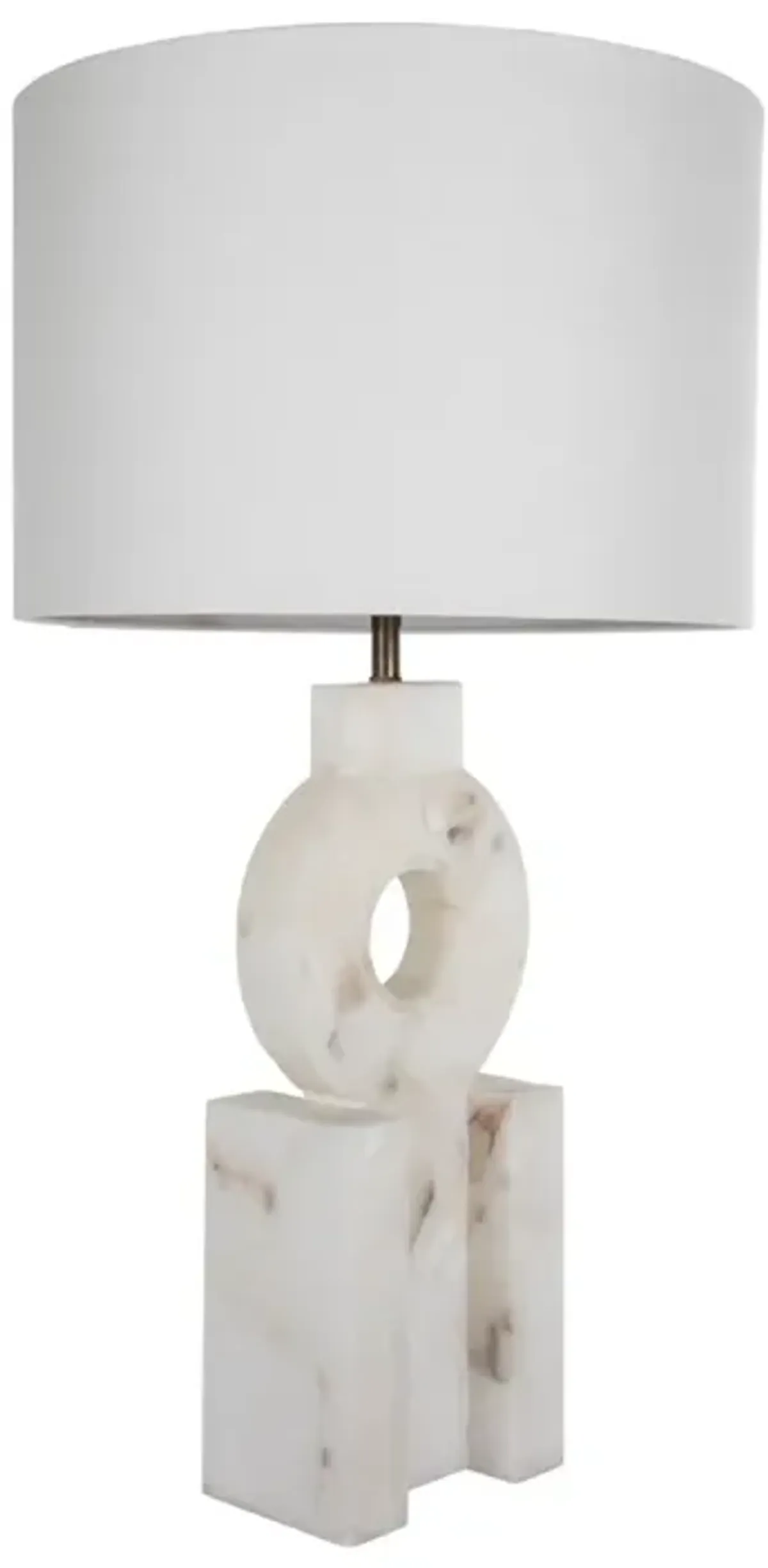 Kelsey Alabaster Table Lamp - Ivory - Gabby - White