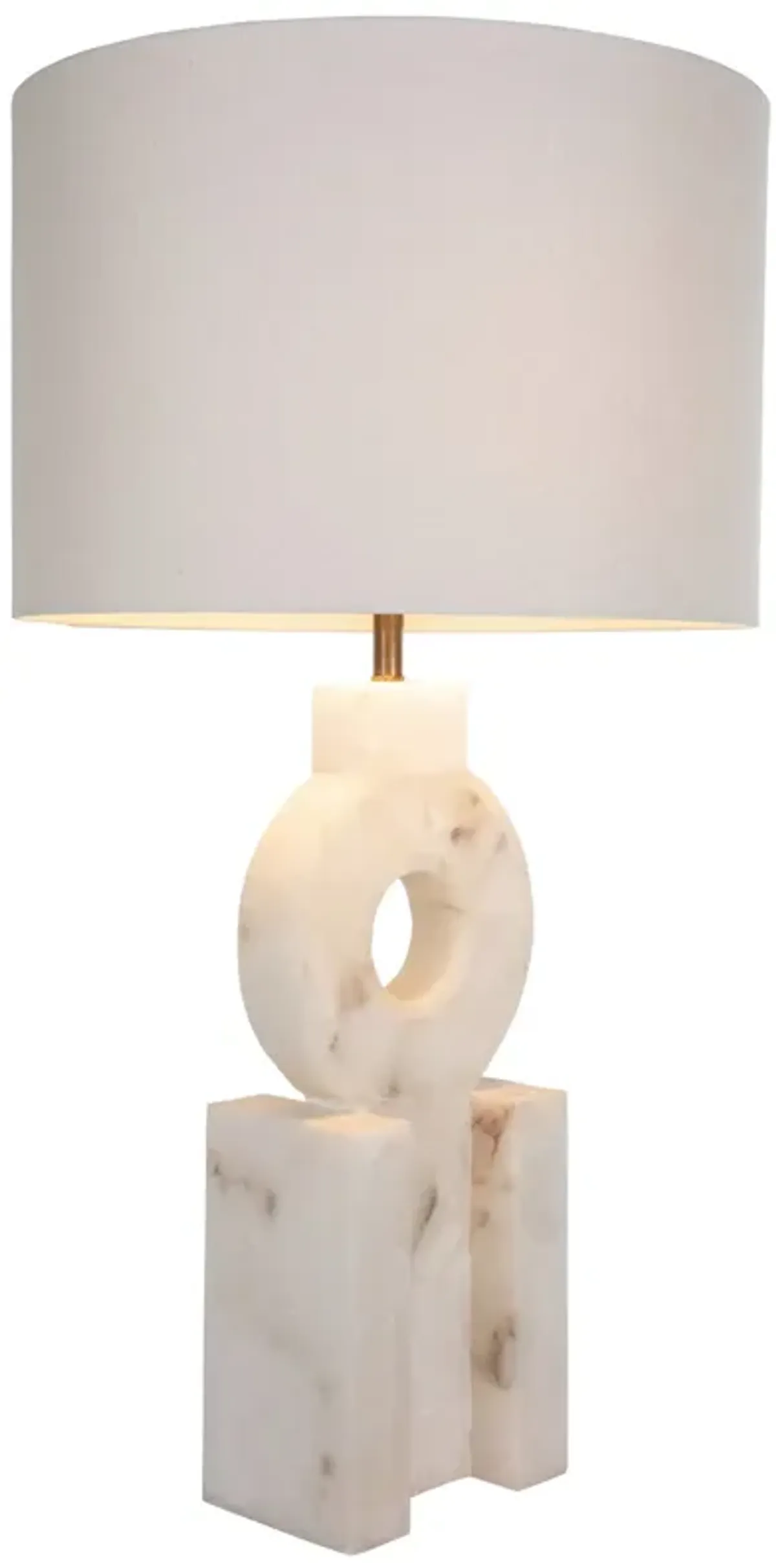 Kelsey Alabaster Table Lamp - Ivory - Gabby - White