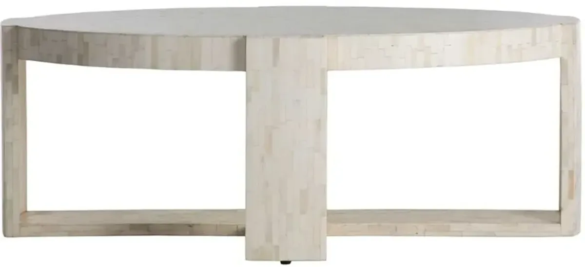 Kenzie Bone Inlay Coffee Table, Ivory
