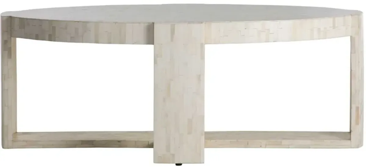Kenzie Bone Inlay Coffee Table - Ivory - Gabby - White