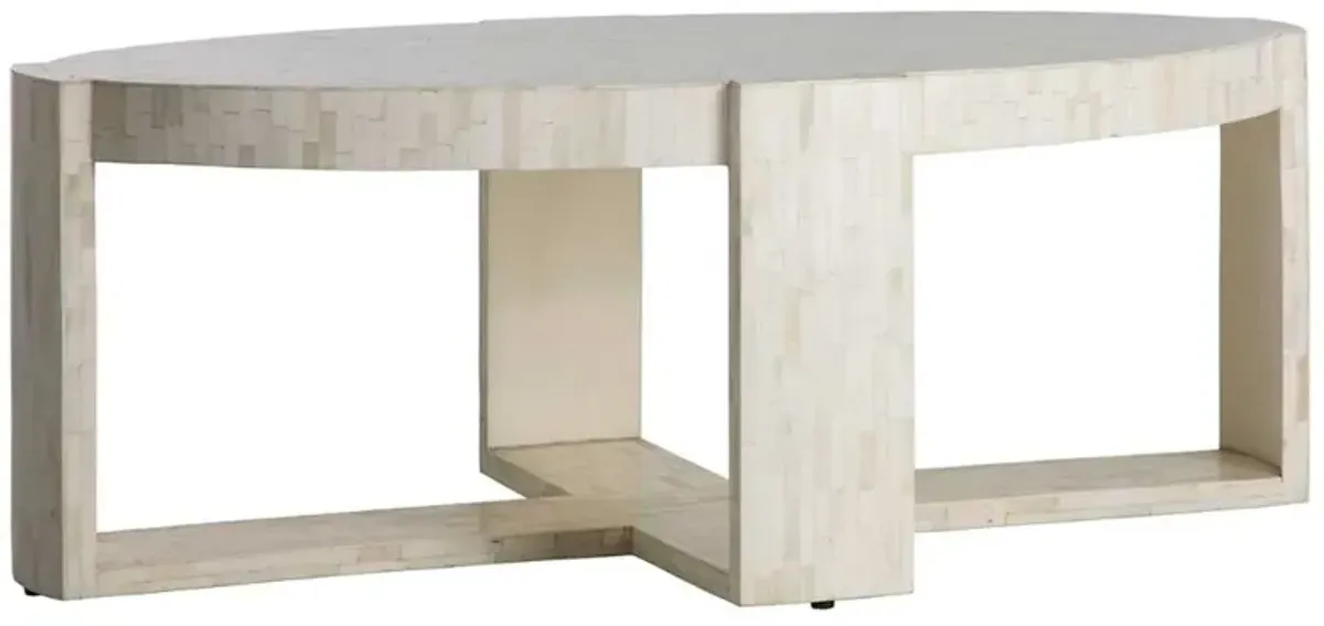 Kenzie Bone Inlay Coffee Table, Ivory