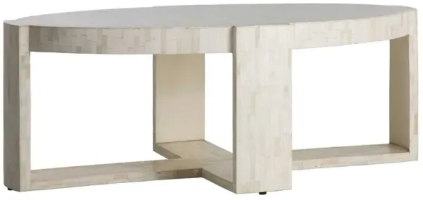 Kenzie Bone Inlay Coffee Table, Ivory