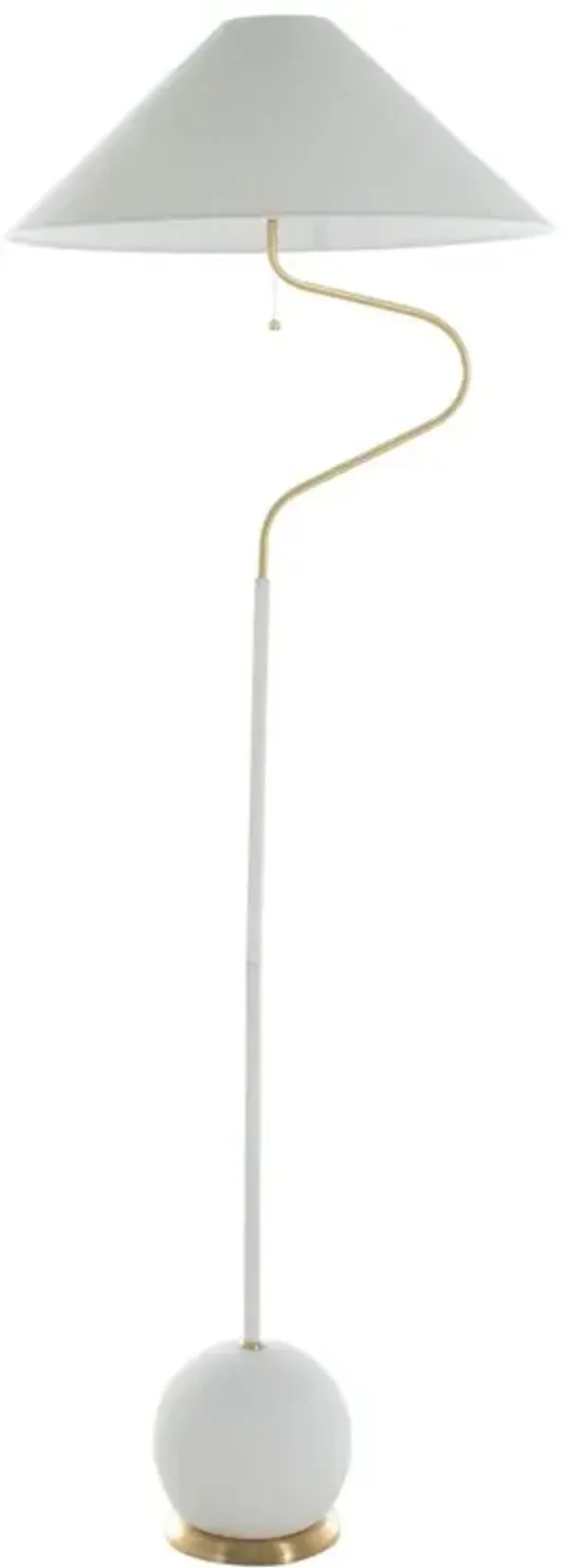 Lombard Curved Floor Lamp - Plaster White/Gold - Gabby