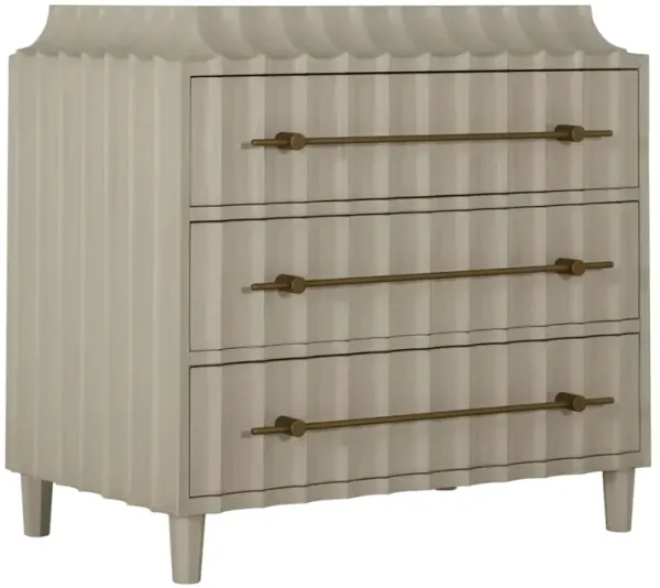 Merigold Sculpted 3-Drawer Chest, White/Gold