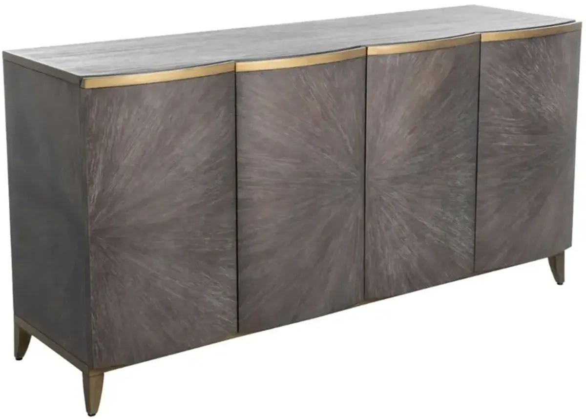 Pete 4-Door Starburst Cabinet, Brown