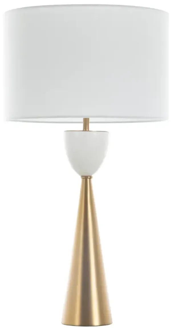Rome Brass and Marble Table Lamp - White/Gold - Gabby