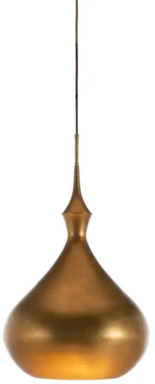 Sadie Rounded Metal Pendant - Gold - Gabby