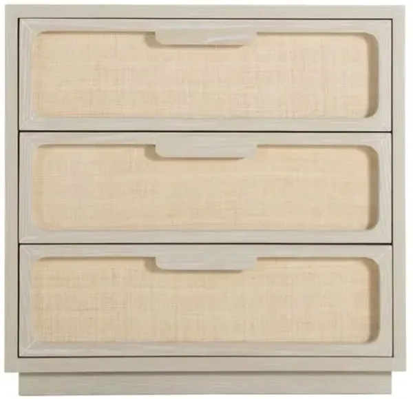 Serini 3-Drawer Seagrass Nightstand - Cerused White/Natural - Gabby