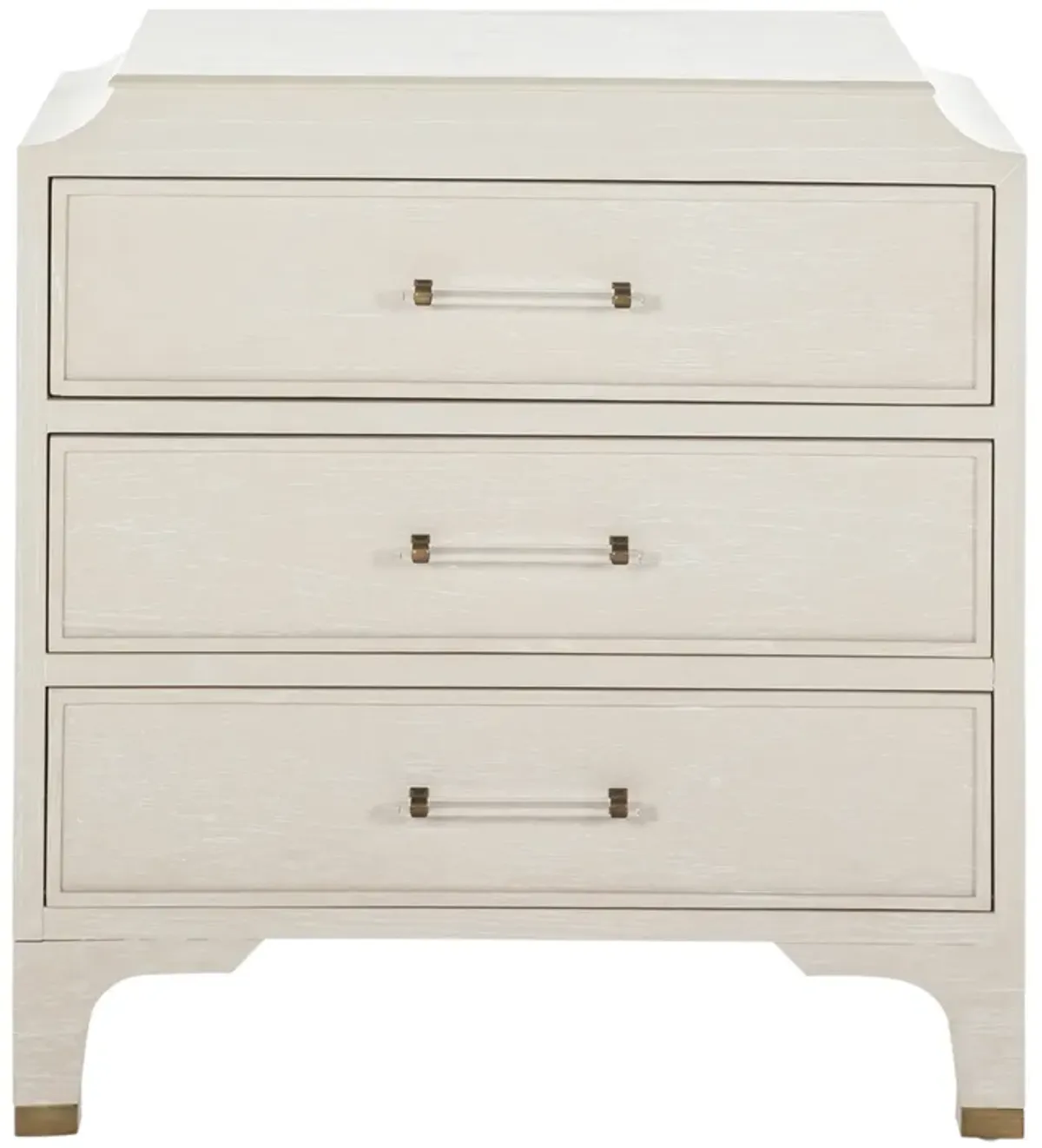 Alexandra 3-Drawer Chest - Cerused White/Gold - Gabby