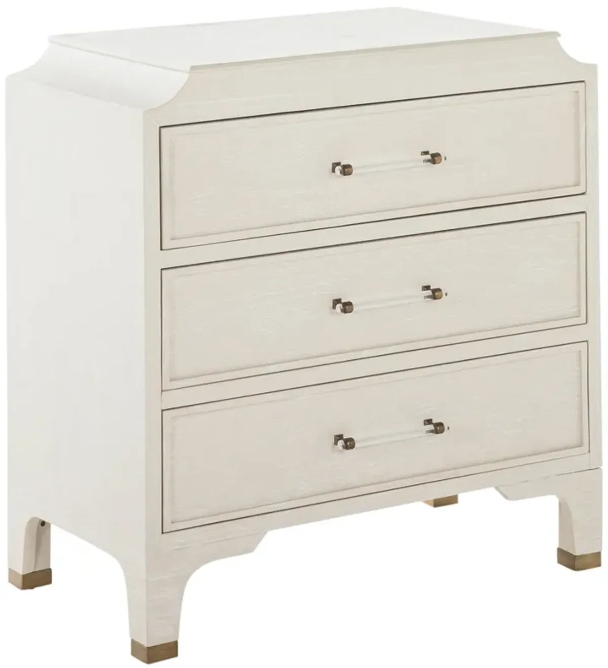 Alexandra 3-Drawer Chest - Cerused White/Gold - Gabby