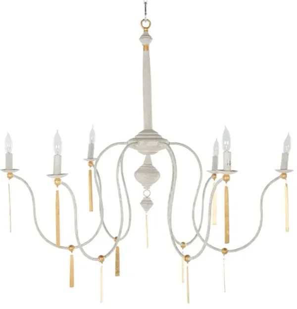 Tracy Antique Chandelier - White/Gold - Gabby