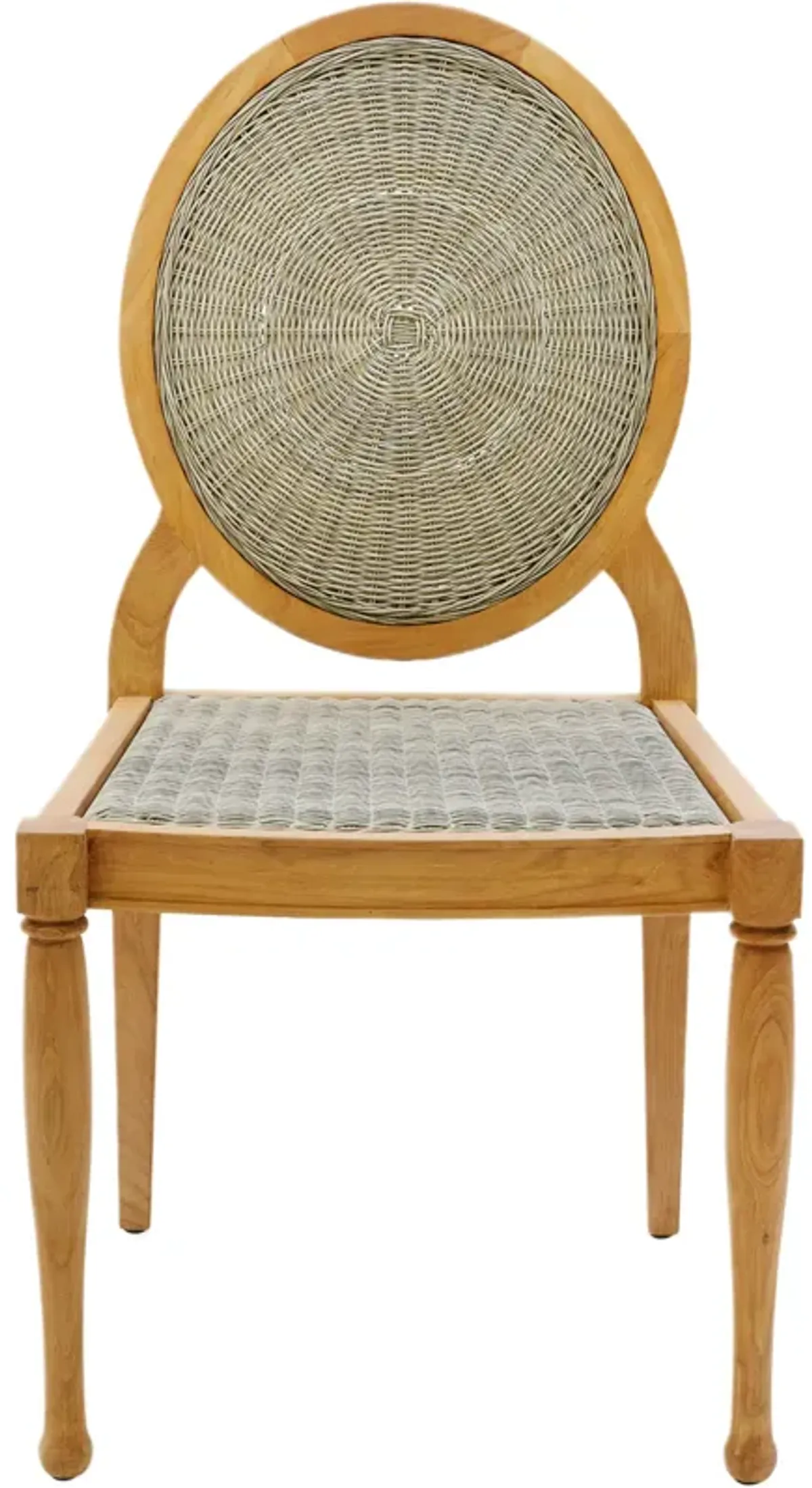 Louis Outdoor Teak Rattan Dining Chair - Natural/Brown - Bunny Williams Home