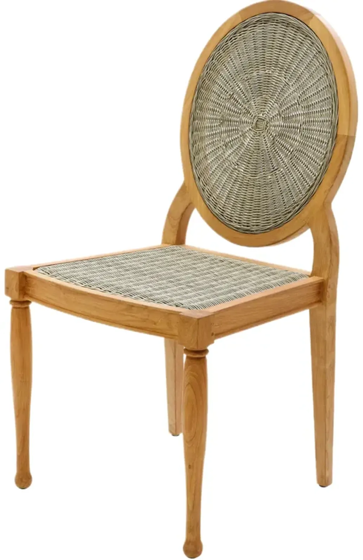 Louis Outdoor Teak Rattan Dining Chair - Natural/Brown - Bunny Williams Home