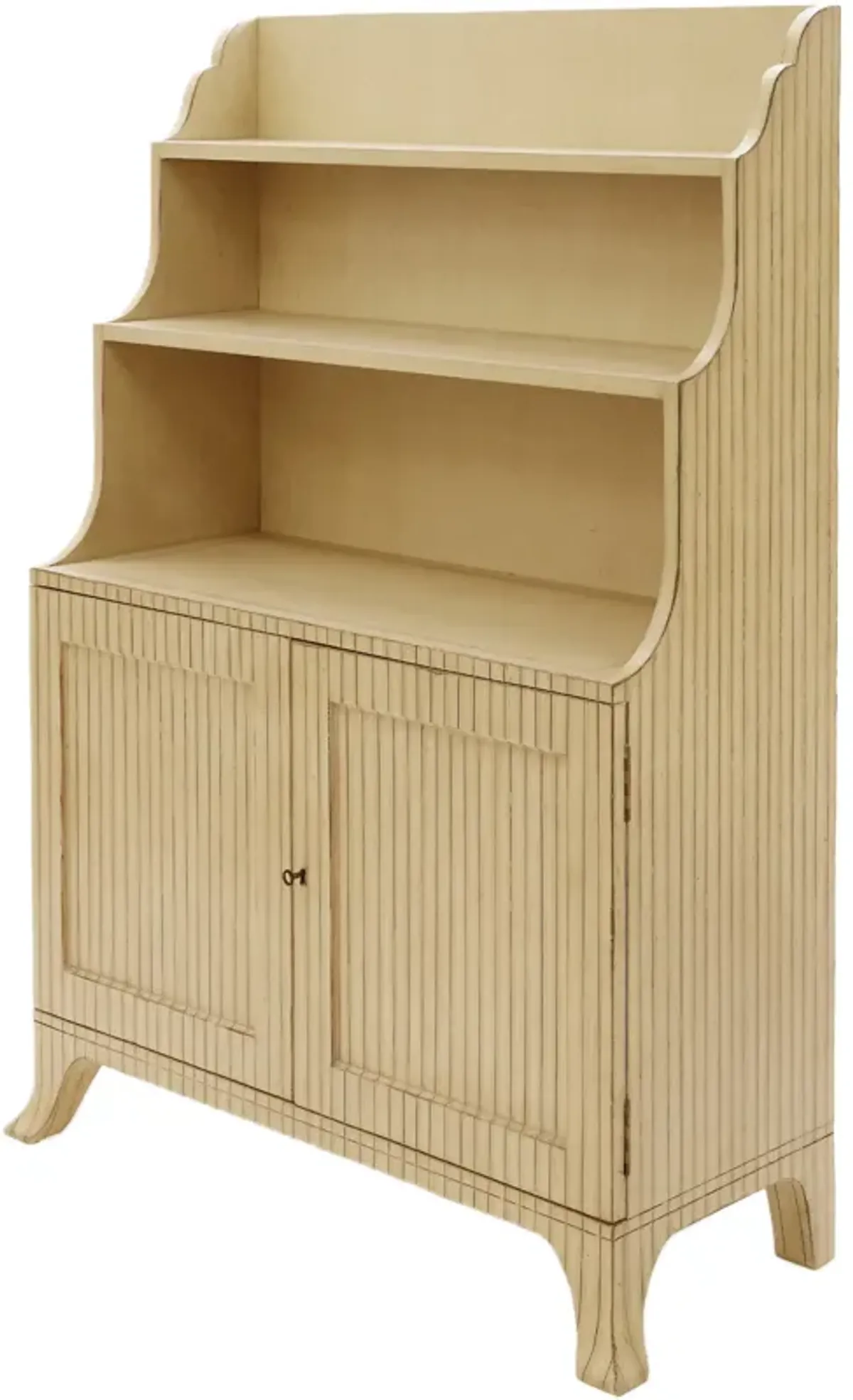 Pencil Stripe Etagere - Cream Mahogany - Bunny Williams Home - Beige
