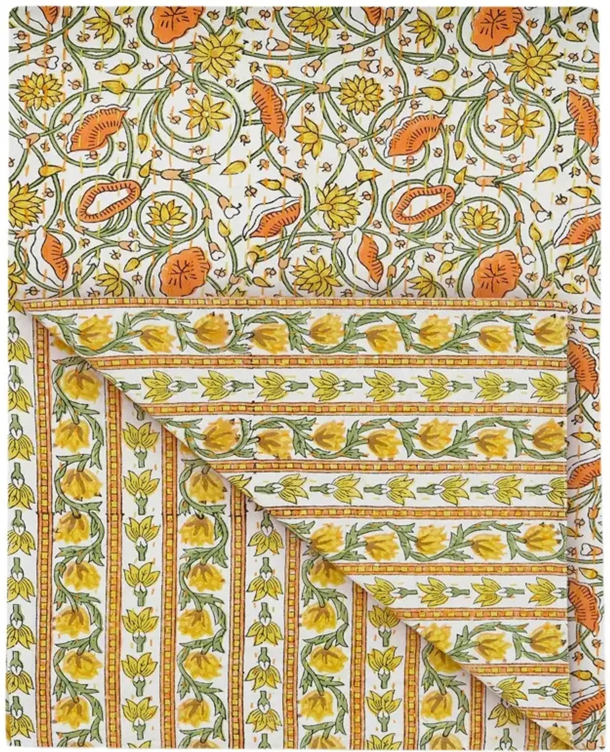 Lotus 50x60 Hand-Blocked Cotton Throw