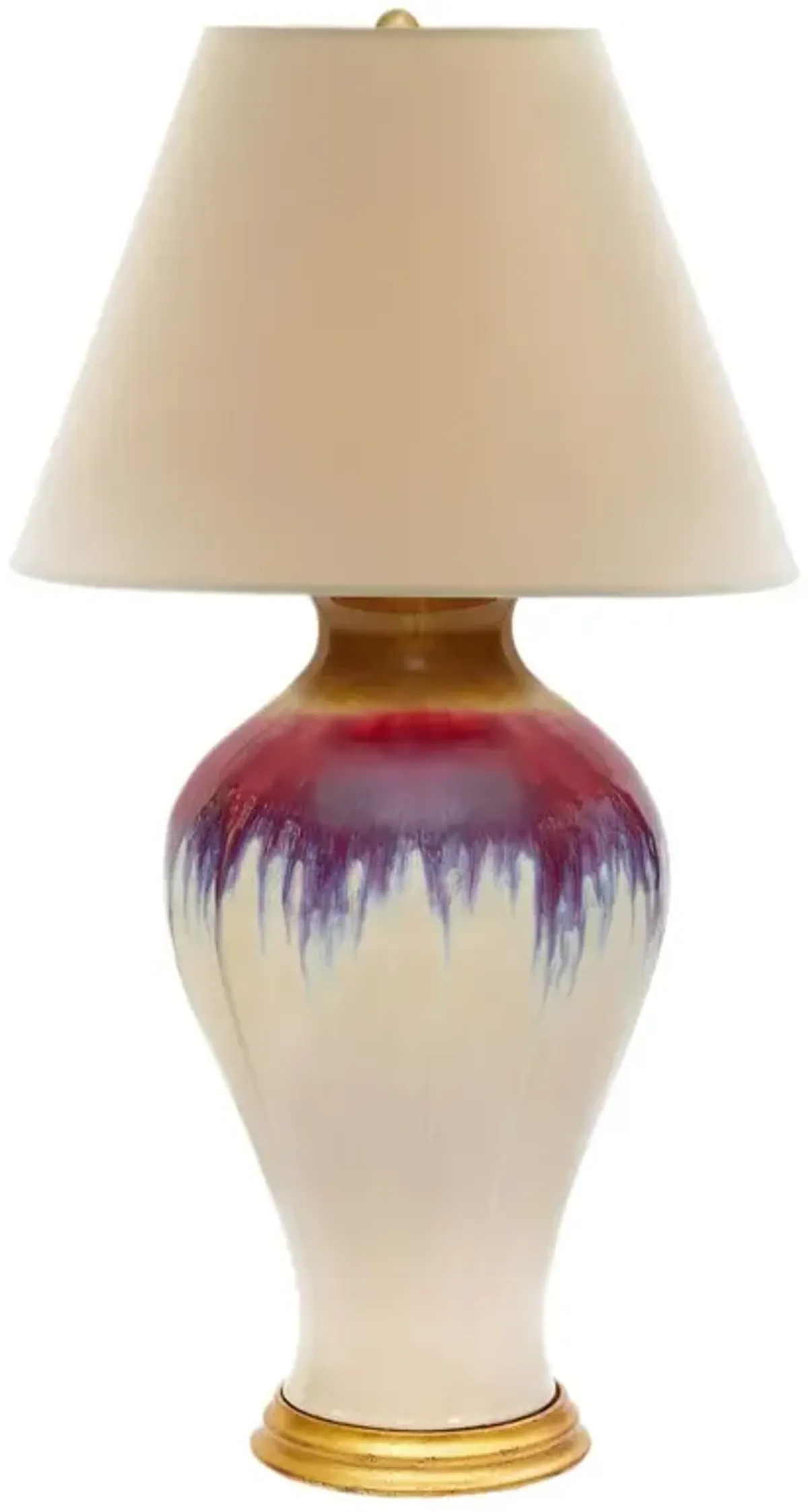 Flambe Ceramic Table Lamp - Oxblood Red/Cream - Bunny Williams Home