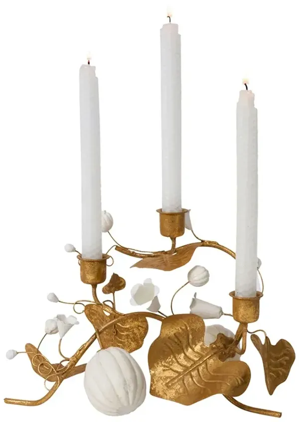 Forest Walk Pumpkin & Vine Candlestick Holder - Gold - Juliska