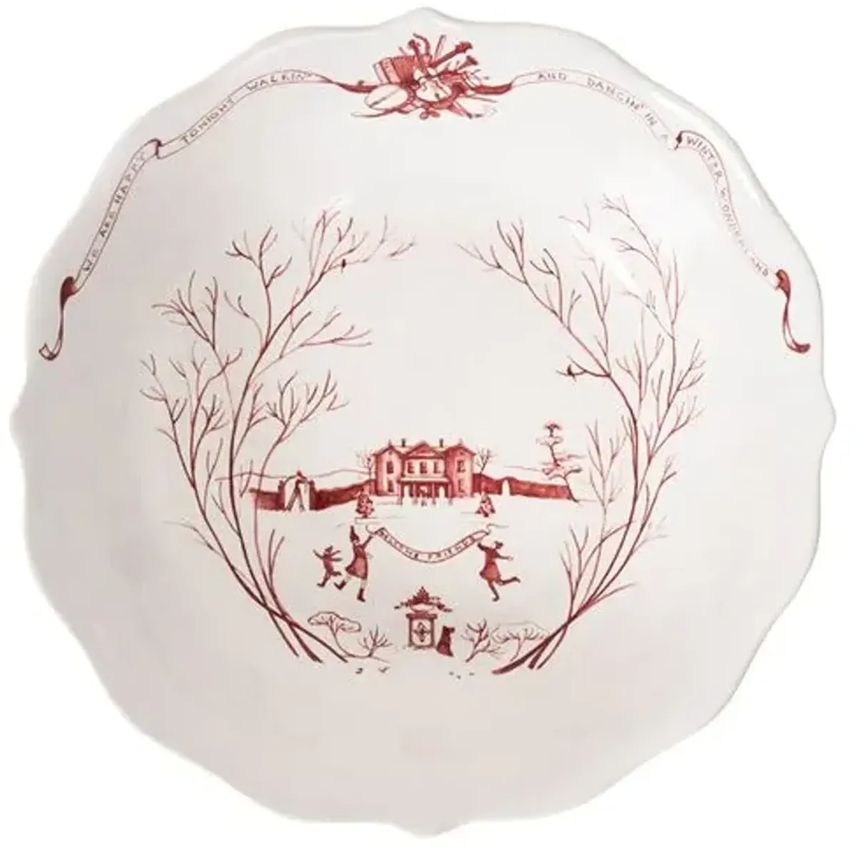 Country Estate Winter Frolic 11" Serving Bowl - Ruby - Juliska - Red