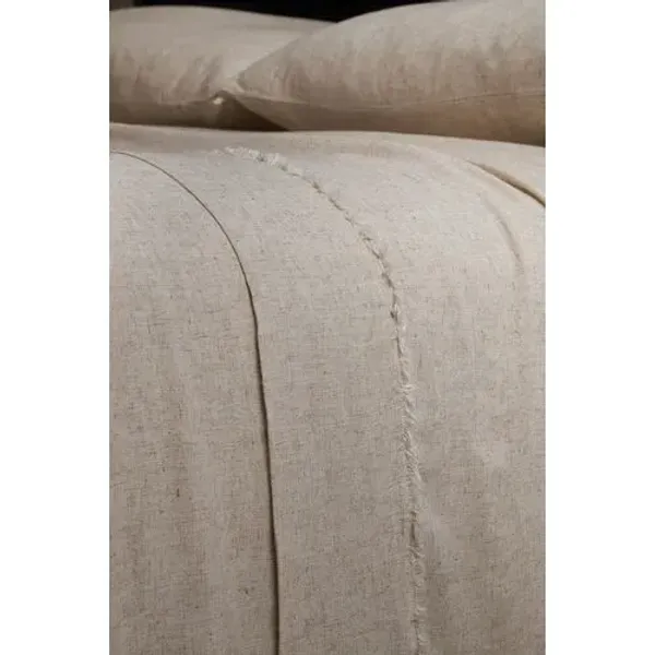 Remi Bamboo/Linen Blend Sheet Set - Pom Pom at Home - Beige, 300 Thread Count, Egyptian Cotton Sateen, Soft and Luxurious