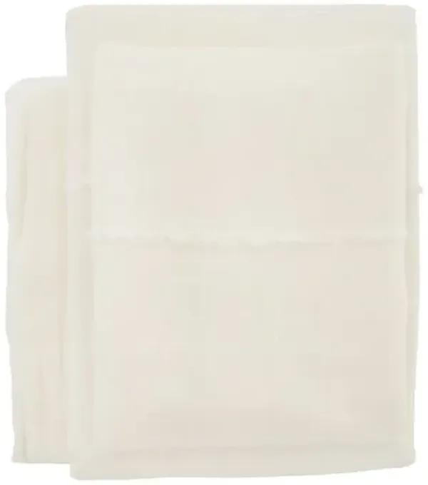 Remi Bamboo/Linen Blend Sheet Set - Pom Pom at Home - White, 300 Thread Count, Egyptian Cotton Sateen, Soft and Luxurious