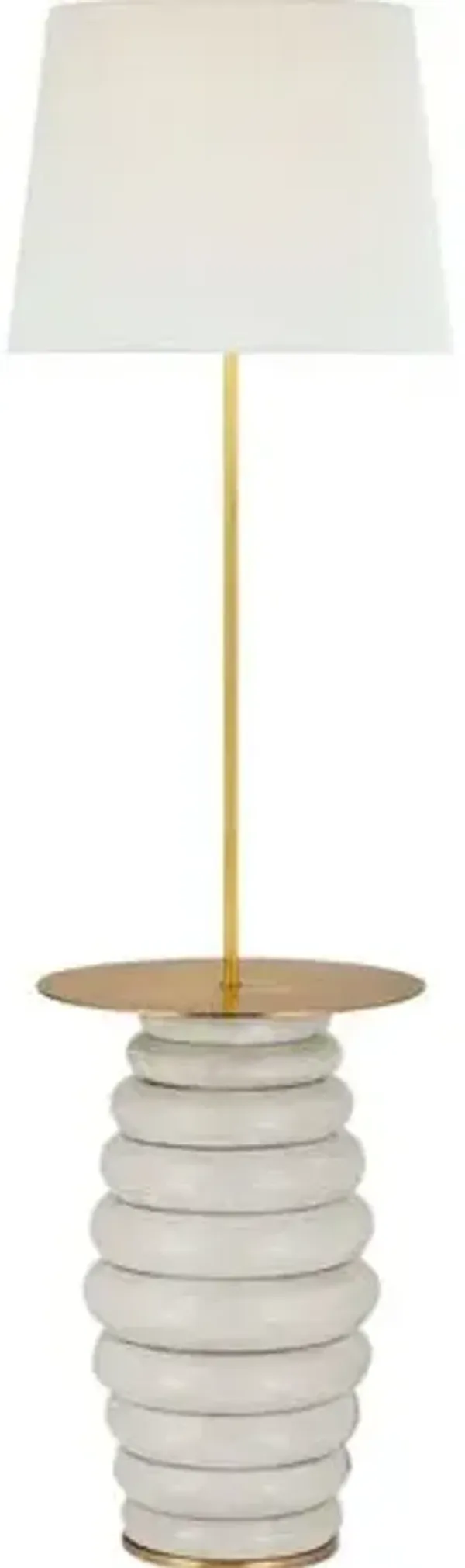 Visual Comfort - Phoebe Extra Large Tray Table Floor Lamp with Drum Shade