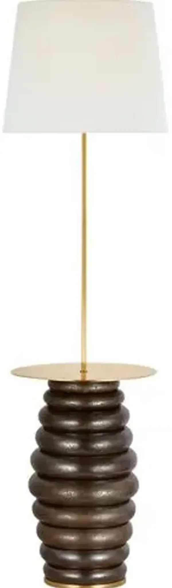 Visual Comfort - Phoebe Extra Large Tray Table Floor Lamp with Drum Shade