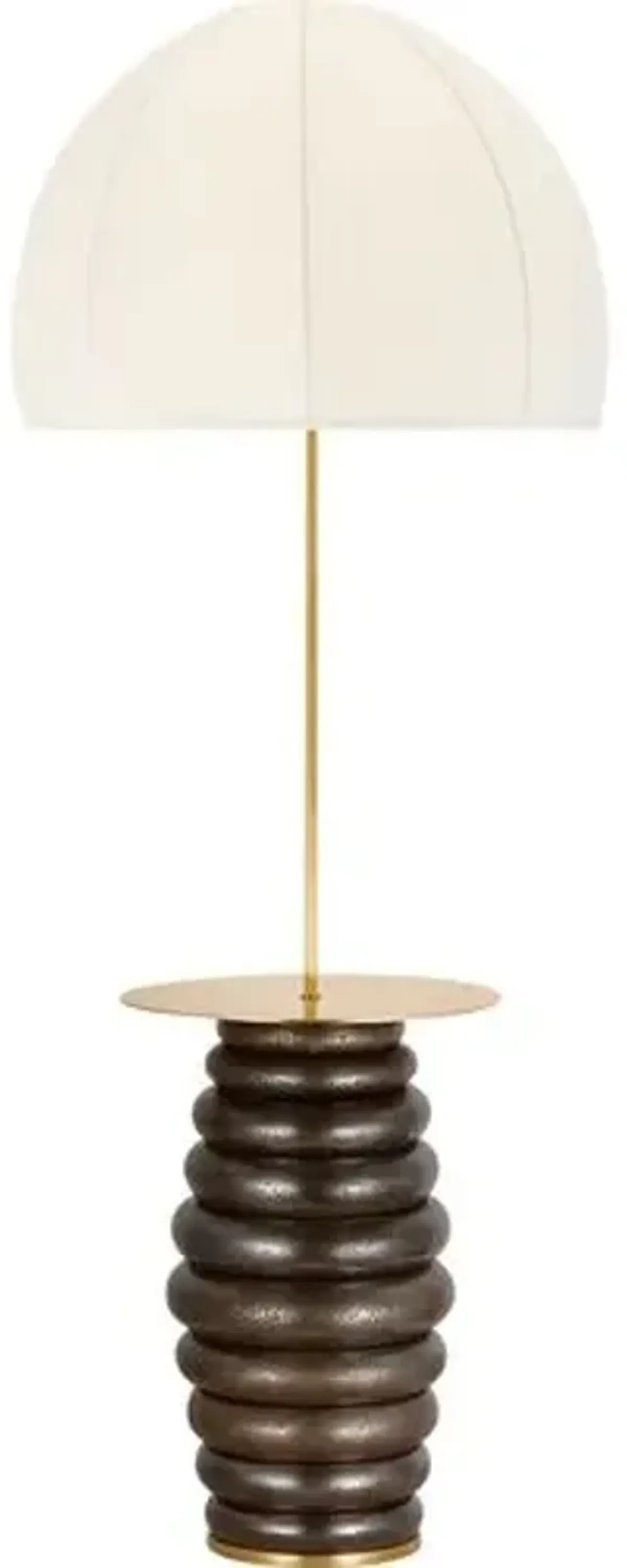 Visual Comfort - Phoebe Extra Large Tray Table Floor Lamp with Dome Shade