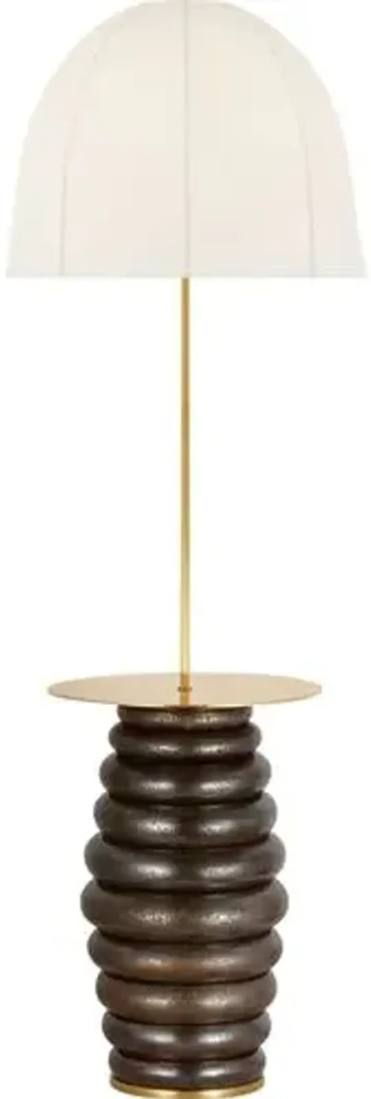 Visual Comfort - Phoebe Extra Large Tray Table Floor Lamp with Dome Shade