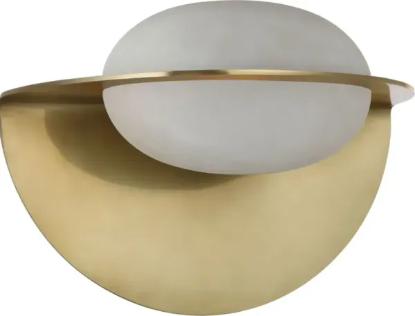Visual Comfort - Fosse 9" Invertable Alabaster Oval Sconce - Gold
