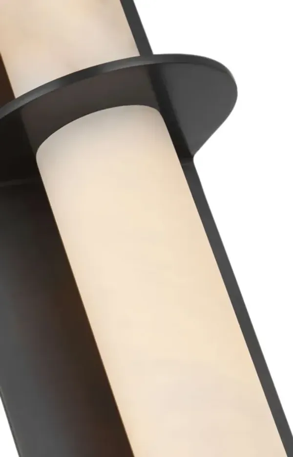 Visual Comfort - Fosse 28" Linear Tube Alabaster Sconce - Black