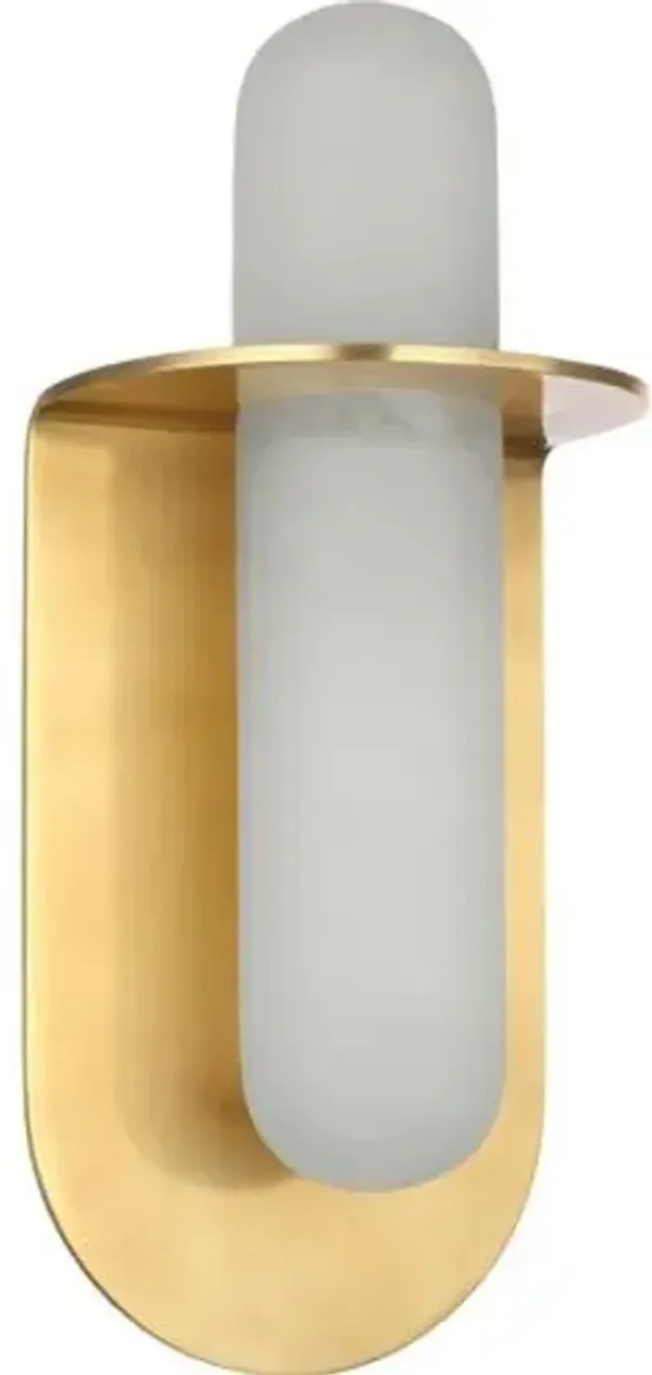 Visual Comfort - Fosse Alabaster Oval Sconce - Gold