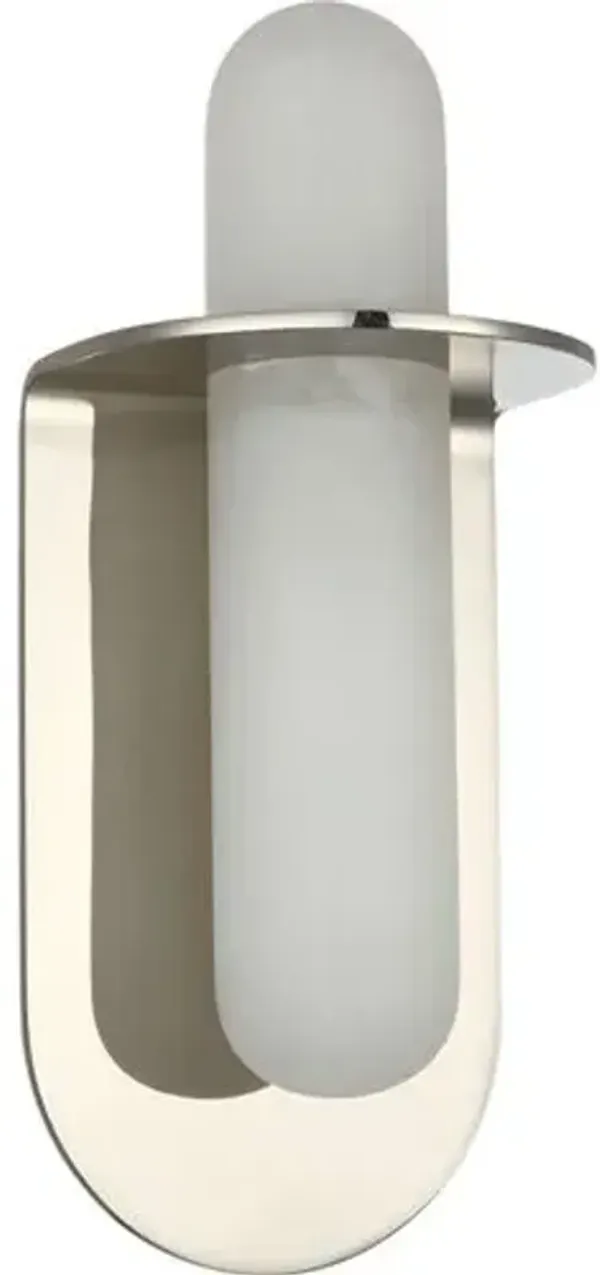 Visual Comfort - Fosse Alabaster Oval Sconce - Silver