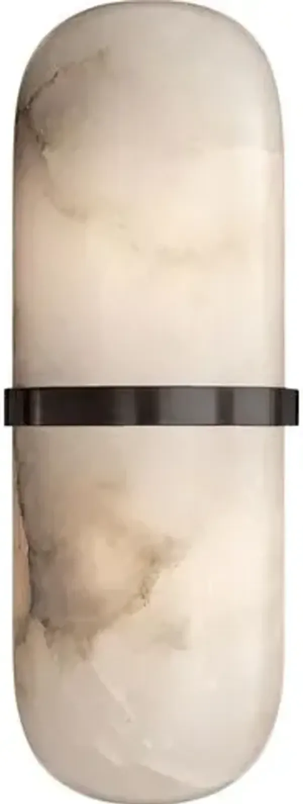 Visual Comfort - Melange Alabaster Pill Form Sconce - Black