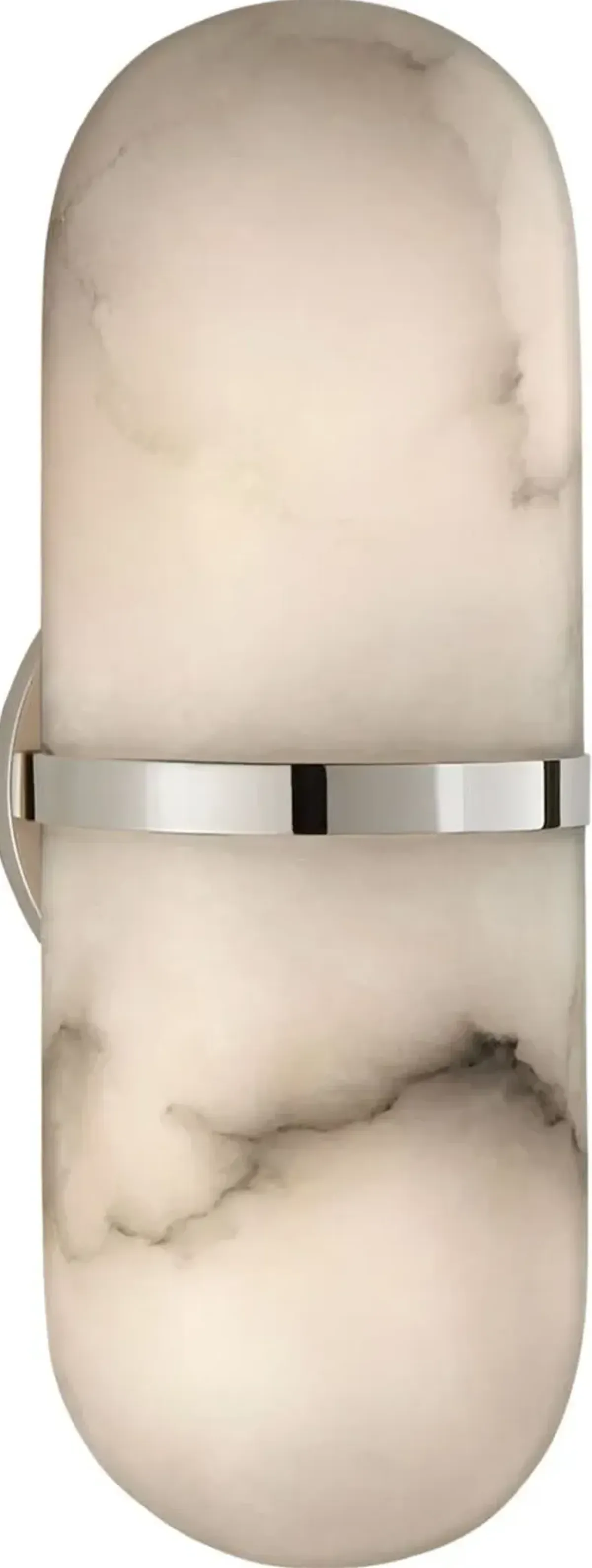 Visual Comfort - Melange Alabaster Pill Form Sconce - Silver