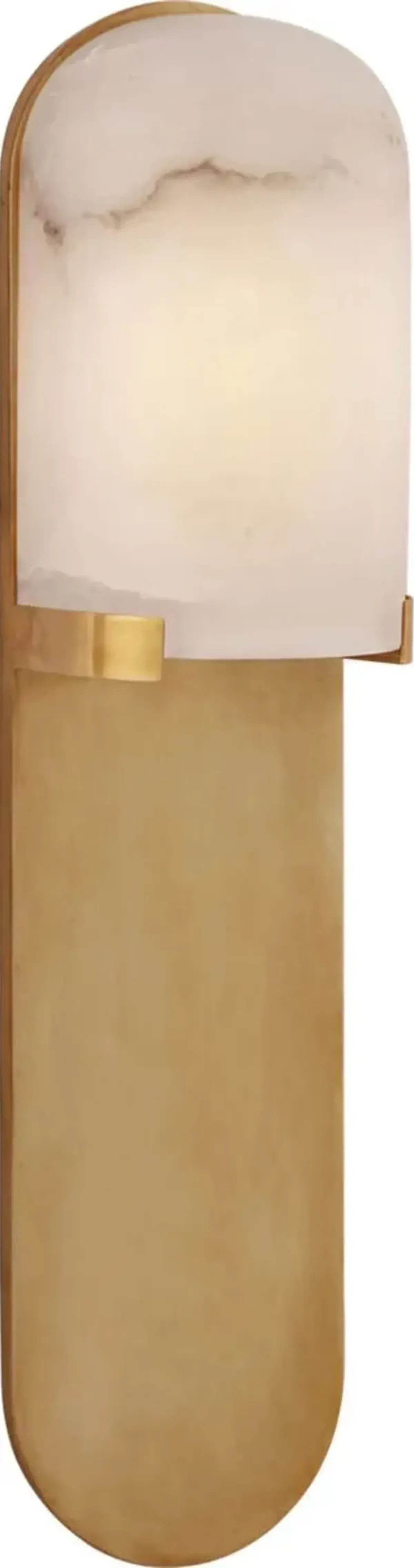 Visual Comfort - Melange Alabaster Medium Elongated Pill Sconce - Gold